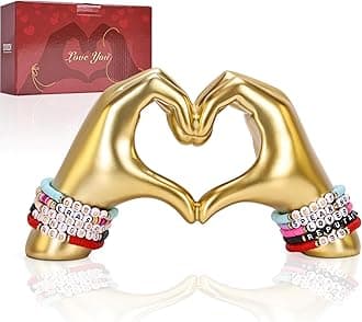 DOVDOV Heart Hand Sculpture, Gold Shelf Decoration Aesthetics for Room Bookshelf Coffee Table Dining Table Centerpiece, Birthday Gift and Memorial Gift for Women, Girlfriend Girls Mom.
