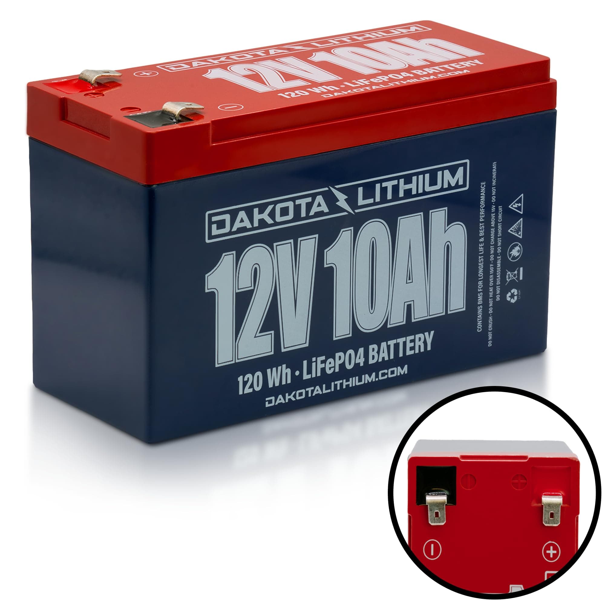 Dakota Lithium - 12V 10Ah LiFeP04 Deep Cycle Battery - 11 Year USA Warranty 2000+ Cycles - Built in BMS - For Ice Fishing, Kayaks, Fish Finders and More