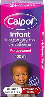 Infant Oral Suspension (1 x 100ml), Sugar-Free Strawberry Flavour Paracetamol for Kids, Relieves Pain and Fever, Baby Medicine Syringe, Soothed Symptoms After 1 Dose, Gentle on Tummies