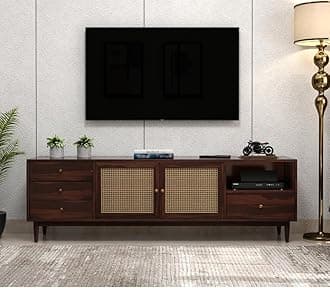 Wood World Sheesham Wood TV Cabinet | Solid Wood TV Stand for TV | Pre-Assembled TV Unit | Minimalist & Durable Entertainment Console