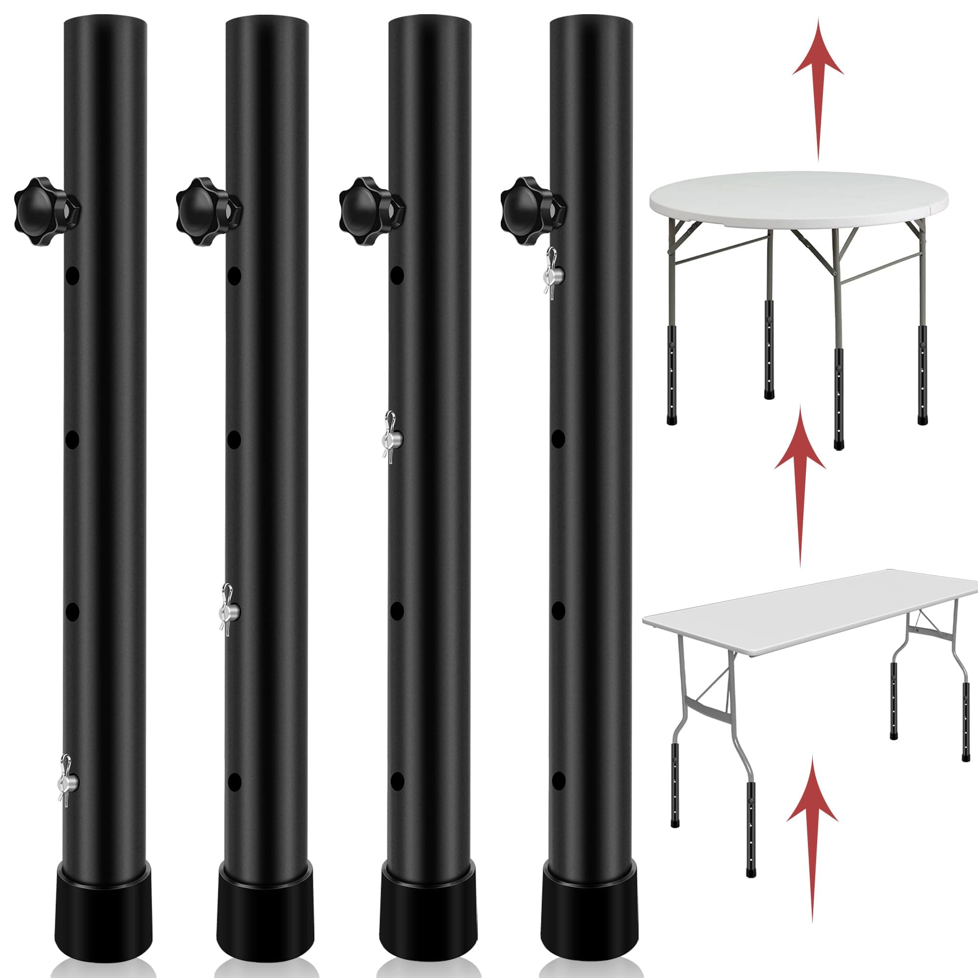 8 Pack Table Risers For Folding Table, 4 Levels Adjustable Height Folding Tab...