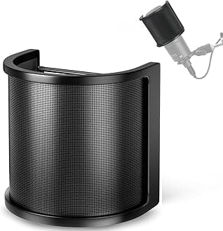 Mic Pop Filter for AT2020 - YOUSHARES [ Upgraded Three Layers ] Microphone Windscreen Mask Shield Compatible with AT2020 USB Gaming Microphone, Suitable for 35 mm to 50 mm Microphone