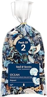 Soul & Scents Ocean Potpourri Pack of 2 | Dried Flowers | Fine-Living | Natural Decoration | Mood Enhancer | Perfect for Home Decor, Gifts, and Aromatherapy | Made in India | 140gm Each