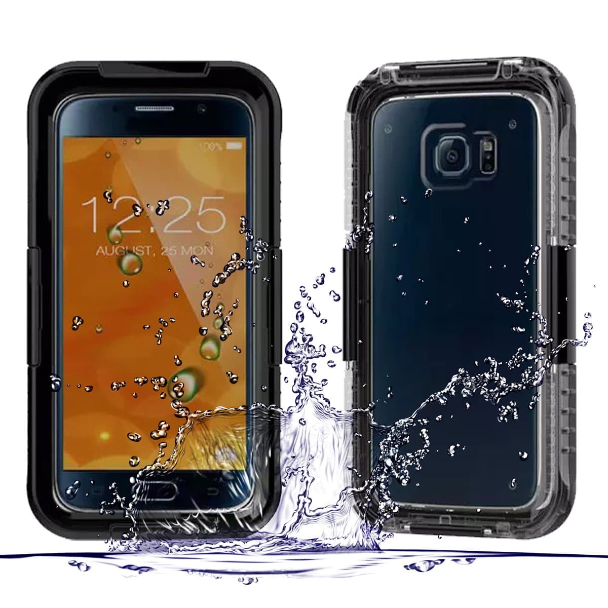 Galaxy S6 Edge case ,IP68 Waterproof s6 cover case -Durable Shockproof case for Samsung Galaxy S6 Edge (black)