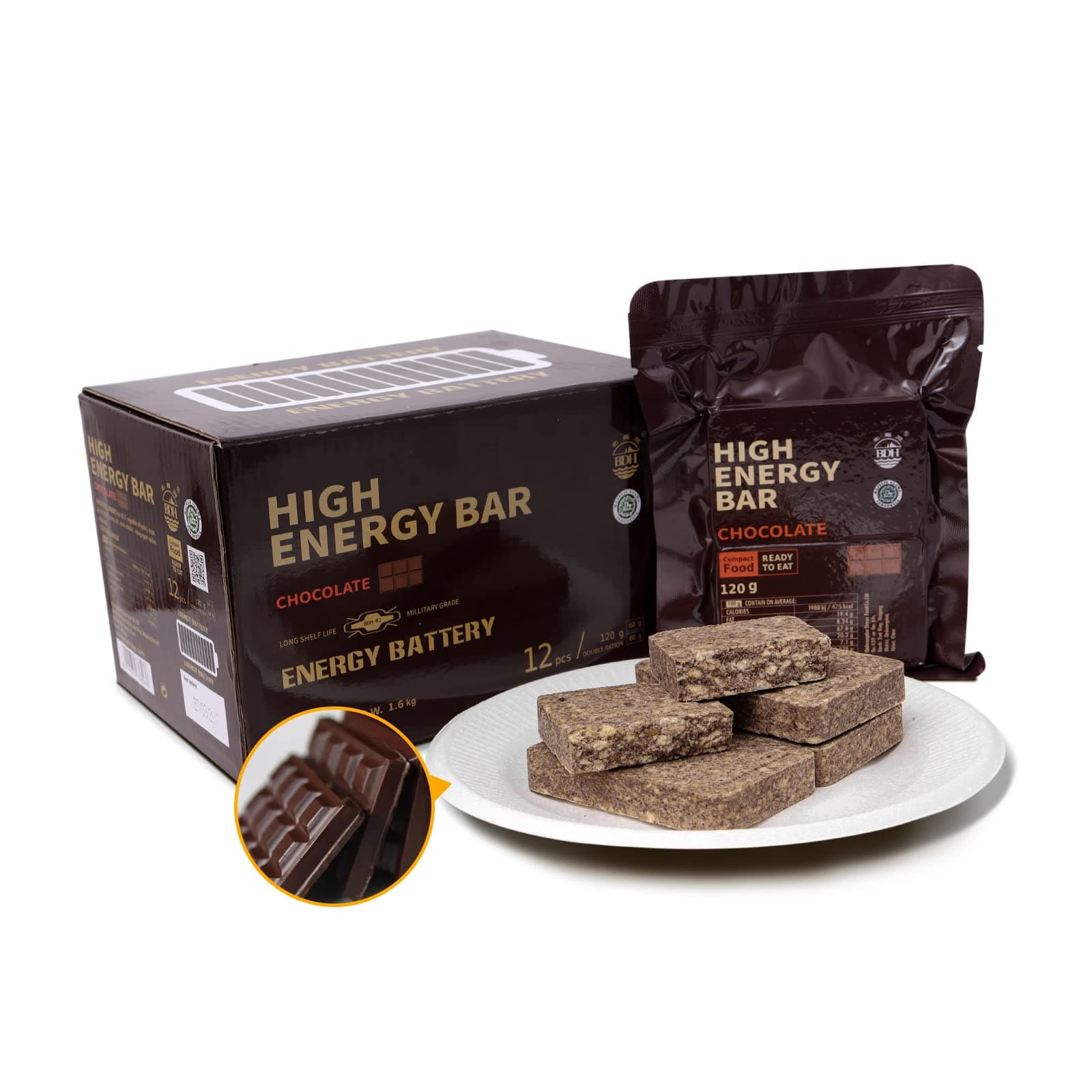 Emergency Food Ration Bars Chocolate Flavor