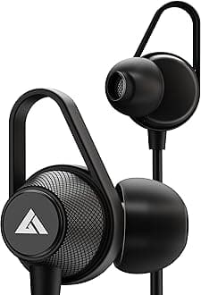 Boult Audio Bassbuds Loop 2 Wired in Ear Earphones with Mic, 10mm Powerful Driver for Extra Bass with Customizable Ear Loop (Black)