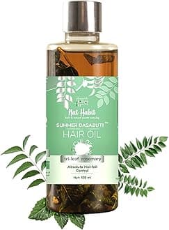 Tri-Leaf Rosemary Hair Oil For Men & Women, Nourishing Formula, Suitable For All Hair Types, Free From Paraffin, Mineral Oil, Preservatives & Chemicals, 100ml