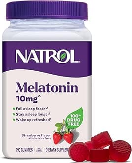 - Melatonin Gummies, Sleep Support, 190 Strawberry-Flavored Adult Melatonin Gummies, 10 mg Sleep Aids for Adults
