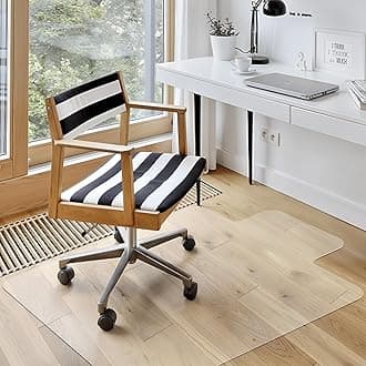 Clear Office Chair Mat 36'' X 48'', Durable Desk Chair Mat for Hardwood Floor, Heavy Duty Plastic Office Floor Mat Under Rolling Chairs for Easy Glide and Protection (36" X 48" with Lip)