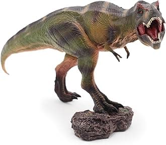 Tyrannosaurus Rex Toys for Kids, T-Rex Dinosaur Action Figure Toys T-Rex Toy Figurines with Moveable Jaw and Rock Dino Model Toy for Boys and Girls Play or Display