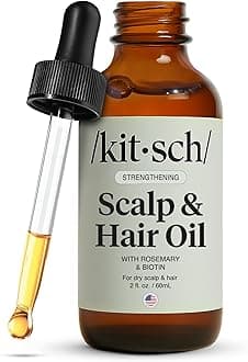 Kitsch Rosemary Oil for Hair Growth – Pre-Wash Hair Oil with Castor, Biotin, Jojoba – Hair Care, Adds Shine, Strengthens Roots, Scalp Treatment | Ideal Gifts for Women – Lavender Scent, 60mL