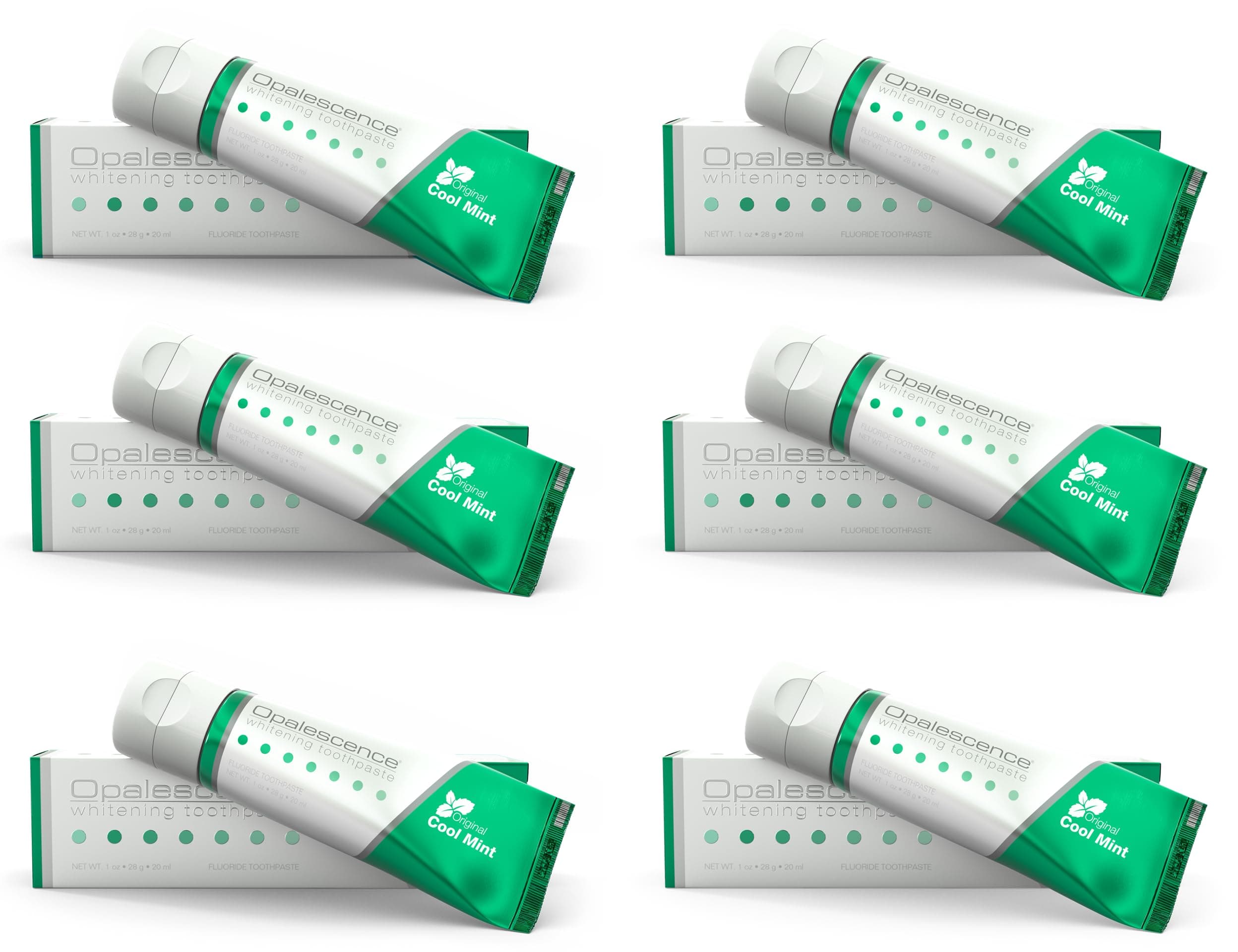 Opalescence Whitening Toothpaste, Travel Size 1 Ounce (6 Pack) Fluoride Teeth Whitening Toothpaste Travel Size, Original Mint Flavor, 402-6