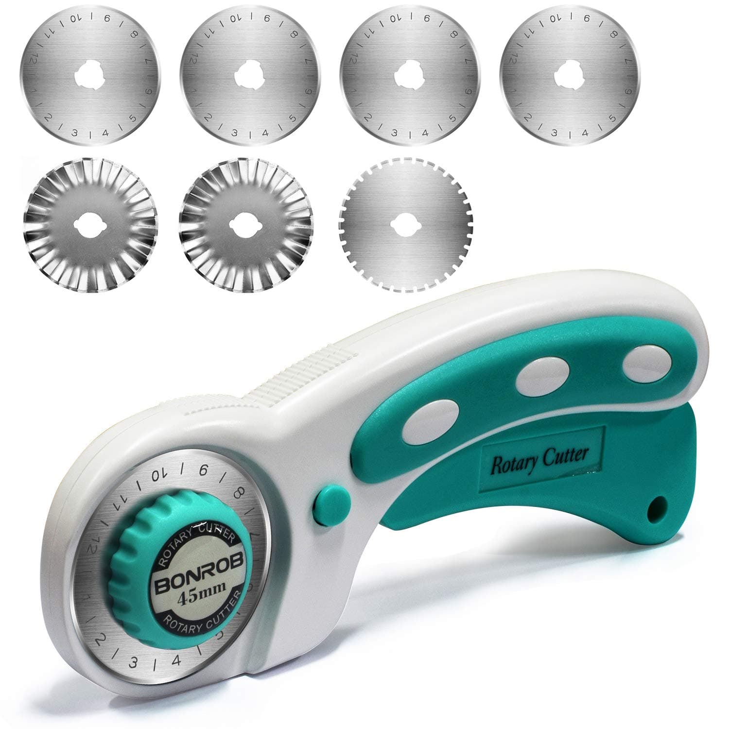 BONROB Rotary Cutter, with 7 Replaceable Blades for Crafting, Sewing, Quilting