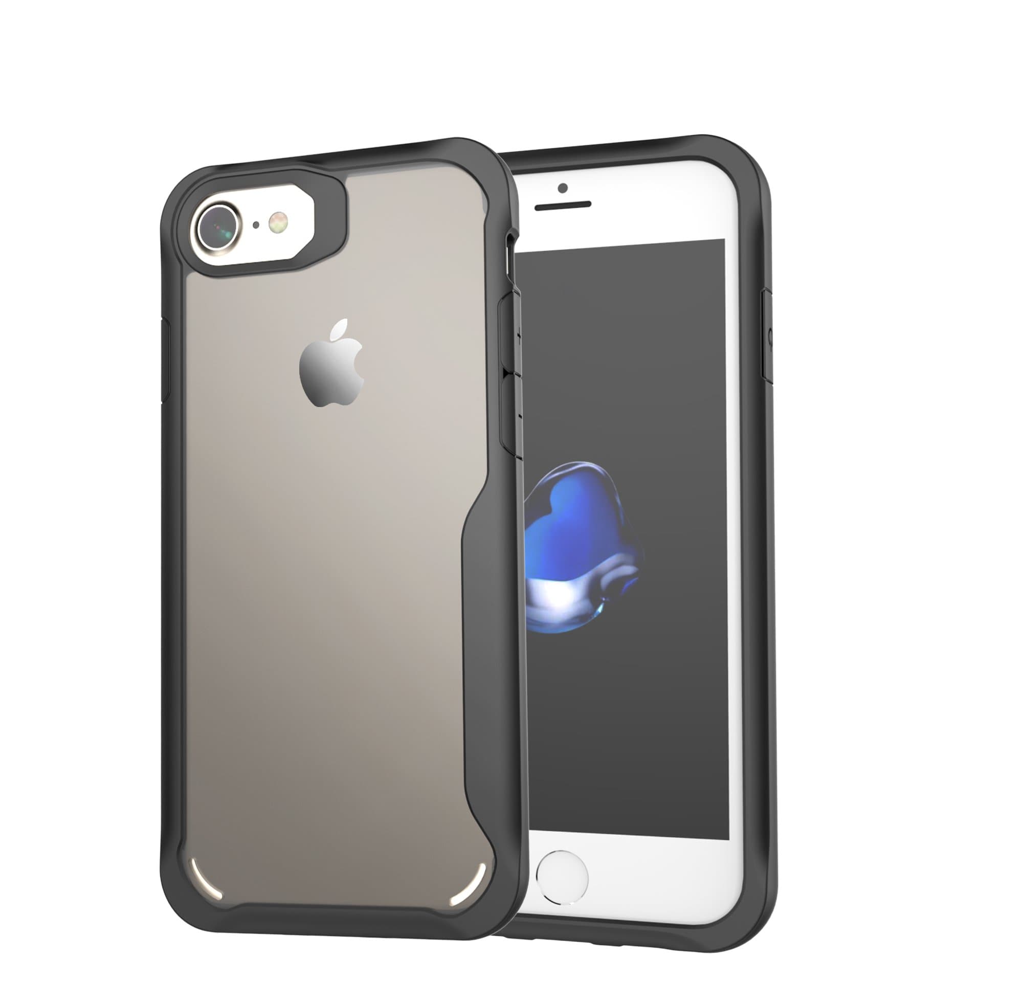 Marvotek ZY101705 Protective Case, iPhone 7/8, Ultra Thin Protecting Rubber Frame Crystal Clear Back Phone - Black