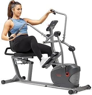 Sunny Health & Fitness Smart Recumbent Bike, Full-Body Home Training with Arm...