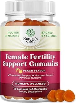 Fertility Gummies for Women Trying to Conceive - Yummy Gummy Fertility Supplement for Women with Myo-Inositol Folic Acid & Vitex Chasteberry - Vegan Non-GMO & Gluten Free - Juicy Peach - 90 Count