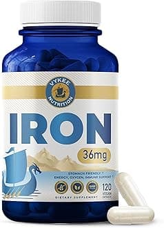 Iron Bisglycinate - 36 mg for Men and Women, Gentle Iron Supplement to Help Maintain Healthy Iron Levels, High Absoprtion, Non-GMO, Gluten-Free - 120 Capsules