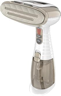 Handheld Garment Steamer for Clothes, Turbo ExtremeSteam 1875W Fabric Steamer, Portable Handheld Design, Strong Penetrating Steam, White/Champagne