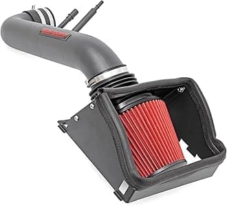 Rough Country Cold Air Intake (fits) 2015-2020 F150 | 5.0L V8 | Performance Reusable Filter | 10555, Black