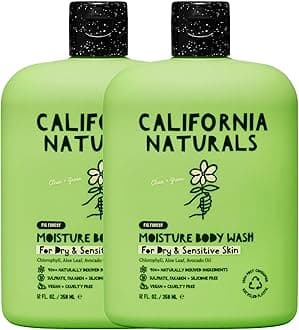 California NaturalsMoisture Body Wash, Gentle Shower Gel Cleanser for Dry, Sensitive Skin, Moisturizing & Hydrating, Natural, Vegan, Paraben & Sulfate Free Body Moisturizer, 12 fl oz, 2 Pack