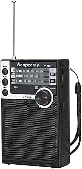 Y-706 Portable Pocket Radio AM FM SW Band Receiver Battery Operated Transistor with Good Loud Sound Small Speaker Support USB/TF Card Play Headphone Jack for Indoor Outdoor Emergency (Black)