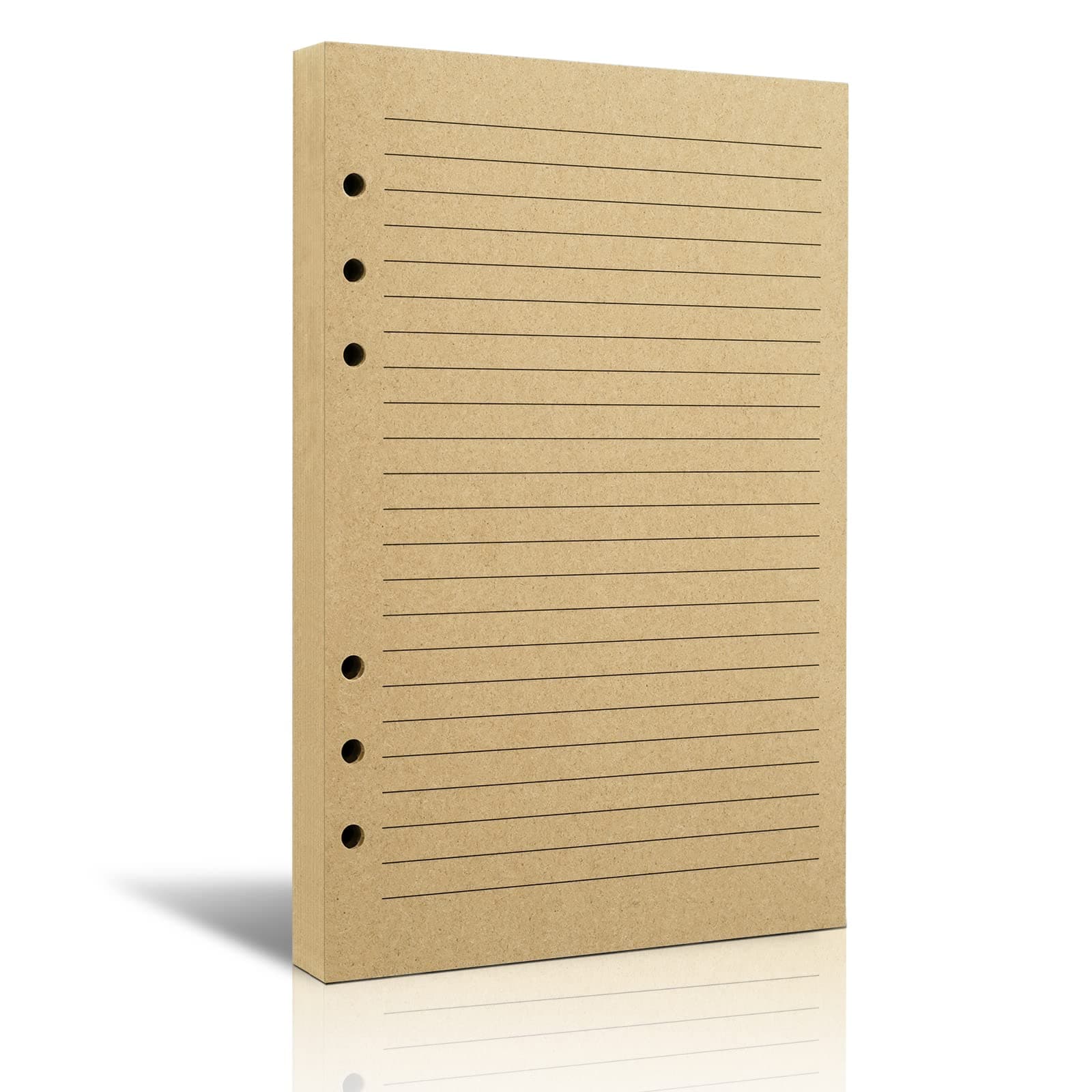 A5 Lined Vintage Refillable Paper, Retro A5 Binder Refills Paper for 6-Ring Binders Planner Traveller Journal Notebook Dairy, 8mm Ruled Filler Paper, 80 Sheets 160 Pages, Lined