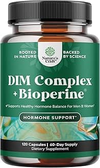 Extra Strength DIM Supplement for Men & Women - DIM + Bioperine Complex for Hormone Balance - Diindolylmethane with Calcium D-Glucarate & Broccoli Florets for Radiant Skin & Mood Support - 120 Count