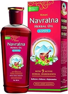 Himani Navratna Herbal Cool Oil, Rejuvenating Relaxing Massage Oil With 9 Active Natural Ingredients, 200 ml