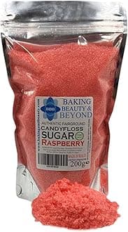 – Baking Beauty and Beyond Premium Candy Floss Sugar 200g - Raspberry Flavour