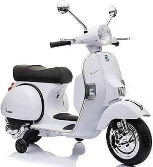 Best Ride On Cars Vespa Scooter, White, Large