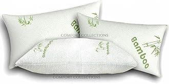 Comfort Collections Memory Foam Bamboo Pillow Premium Firm Neck Support and Anti-Allergy Foam Orthopaedic Hypoallergenic Shredded Bed Pillow PACK OF 2 BAMBOO PILLOW.