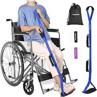 35 Inches Long Leg Lifter Strap with Padded Handgrips and Foot Loop,Rigid Leg Lifter Hip&Knee Replacement Surgery Recovery Kit,Foot Lifter Easily Get in and Out of Bed,Car,Wheelchair