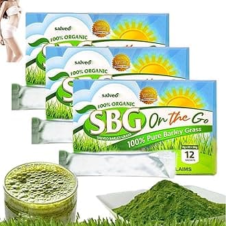 SBG Salveo Barley Grass, Salveo Barley Grass Powder, SBG ON The GO, 100% Pure Salveo Well Organic Barley Grass Juice Powder, Brought to Your Pure Health, Excrete Body Waste in Just 2 Weeks(3boxs)