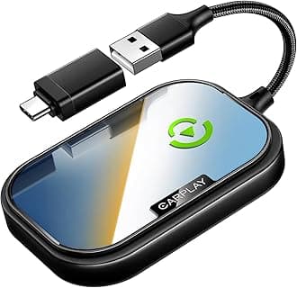 CarEase Wireless CarPlay Adapter for Apple iPhone, Converts Factory Wired CarPlay to Wireless CarPlay 2024 Upgrade Plug & Play Auto Connect Fast Easy Use for Cars from 2017 & iPhone iOS Black