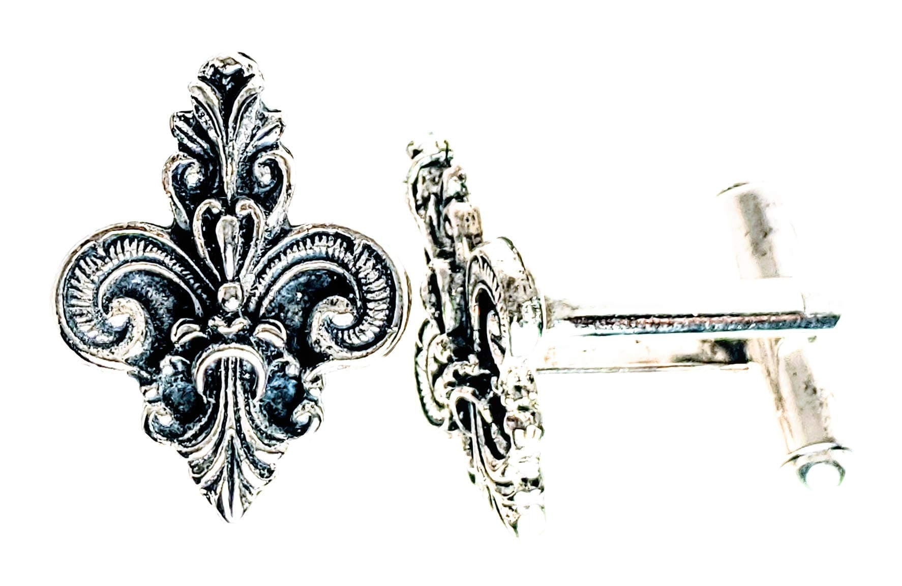 Classic Cufflinks Silver Plated Fleur Di Lis Cuff Links, Men’s Fashion Cufflinks– Unique for All Occasions