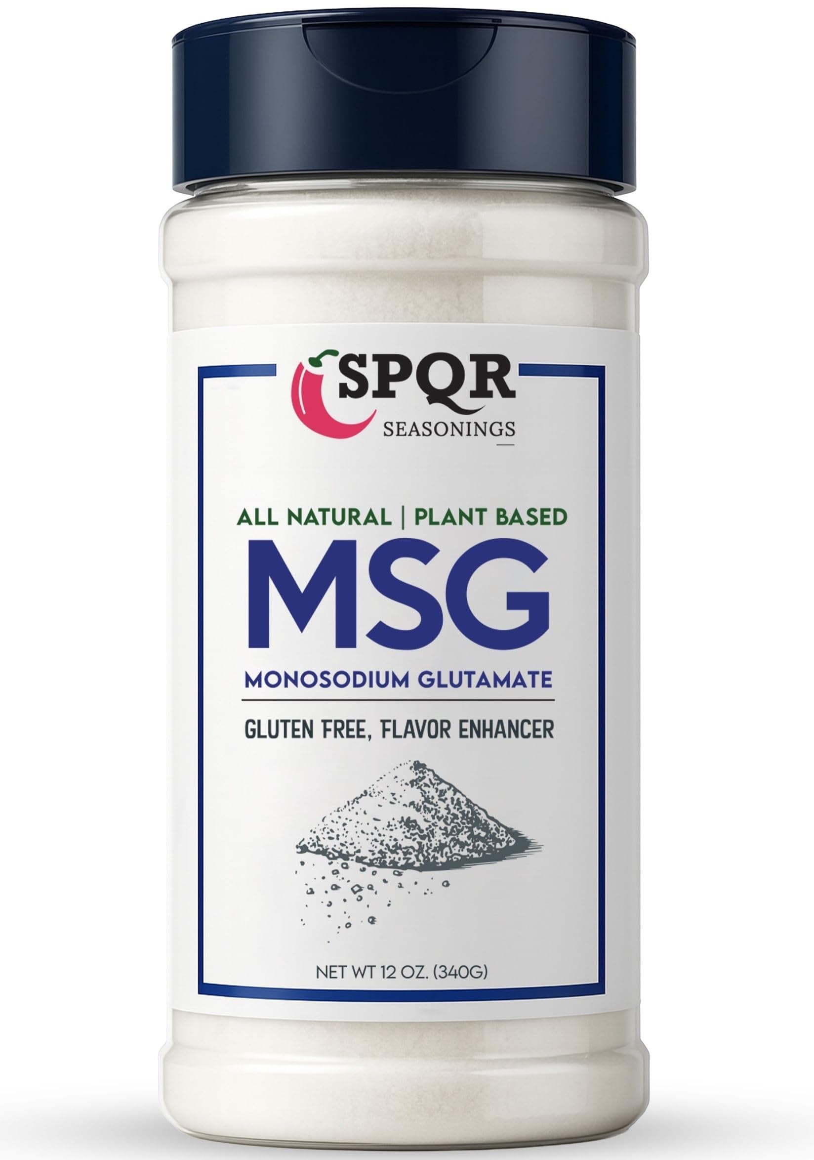 - Plant Based MSG Seasoning Monosodium Glutamate XL 12 Ounce Bottle Gluten Free Restaurant Grade Flavor Enhancer by SPQR Seasonings