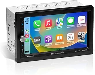 BV9358B Car Stereo – Wireless CarPlay Android Auto, Double Din, 7 Inch Touchscreen, Bluetooth, NO CD DVD Player, AM/FM Radio Receiver, A/V Input, USB