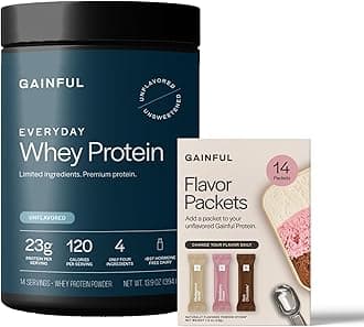 Gainful Everyday Whey Protein Powder & Neapolitan Flavor Bundle, 23g Protein, Supports Muscle Growth, Recovery, & Daily Nutrition, No Artificial Ingredients, 14 Servings + 14 Flavor Sticks