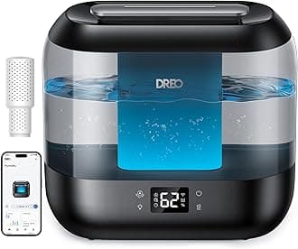 Dreo Smart Humidifiers for Bedroom-Filter Included, Top Fill 4L Humidifier Large Room with 28 dB, 36H Runtime, Touch/APP/Voice Control, Nightlight, Cool Mist Humidifiers for Baby, Plants, Ebony