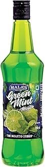 Mala's, Fruit Mocktail Syrup Green Mint Lime and Mint Mojito Syrup | Mixer for Mocktails, Cocktails, Drinks, Juices, Beverages | Non Alcoholic Mix 750ML Bottle