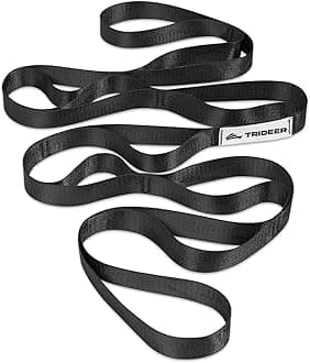 Trideer Stretching Strap Yoga Strap Physical Therapy for Home Workout, Exercise, Pilates and Gymnastics, 10 Loops Non-Elastic Stretch Bands with Aesthetic Packaging for Women & Men.