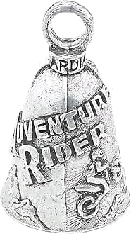 Guardian Bell Adventure Rider Good Luck Bell w/Keyring & Black Velvet Gift Bag | Motorcycle Bell | Lead-Free Pewter | Good Luck Gift to Friends & Family | Bike Bell | Made in USA