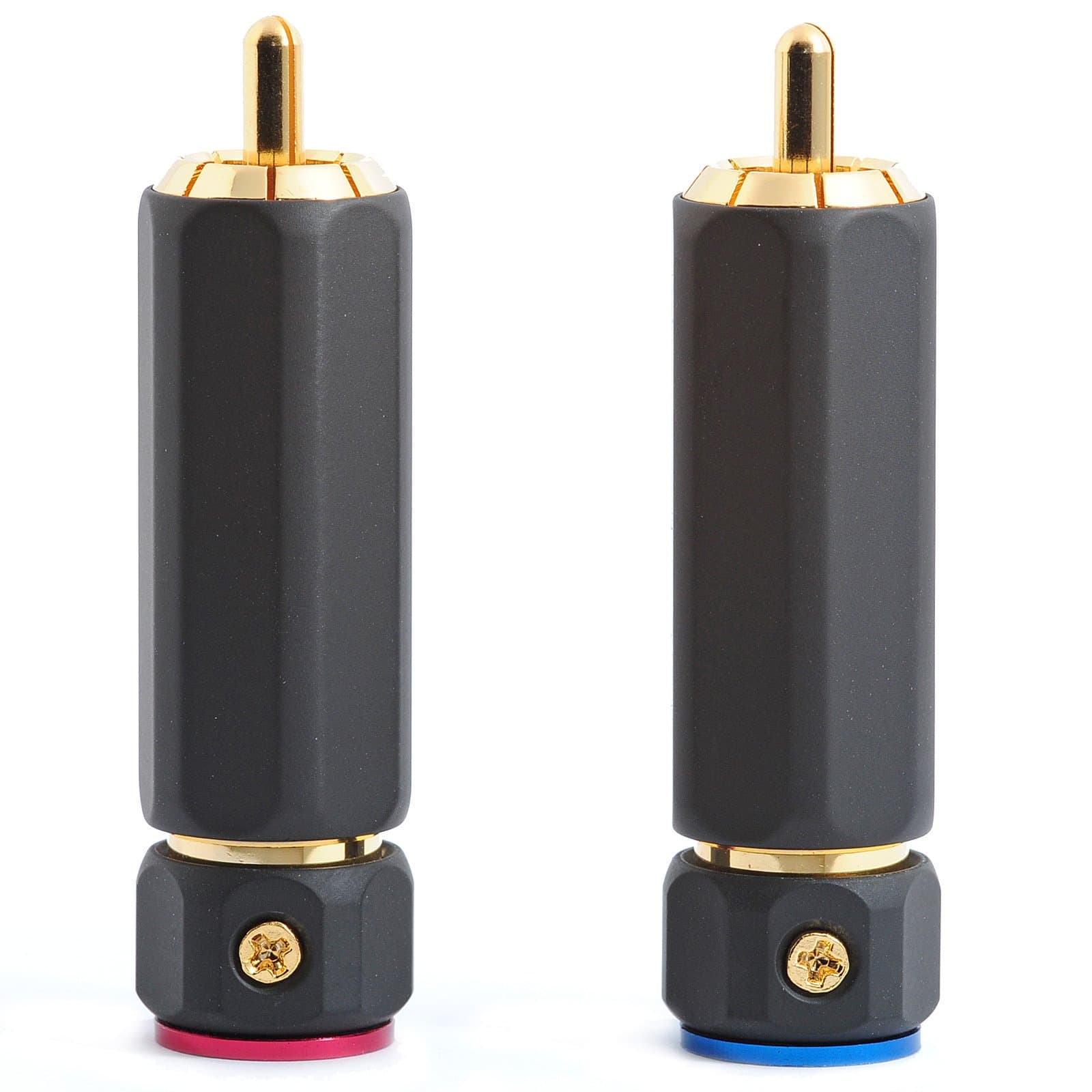 2 Locking Phono RCA Plugs Gold Plated Connectors for Large Diameter Audio Cables PHOPLU02