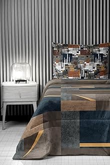 LOOMLYFE All Season 220 GSM King Size AC Comforter/Blanket/Duvet with 1 King Size Flat Bedsheet 108x108 Inch and 2 Large Pillow Cover - 4 Piece Comforter Set - CoffeeBlueBox