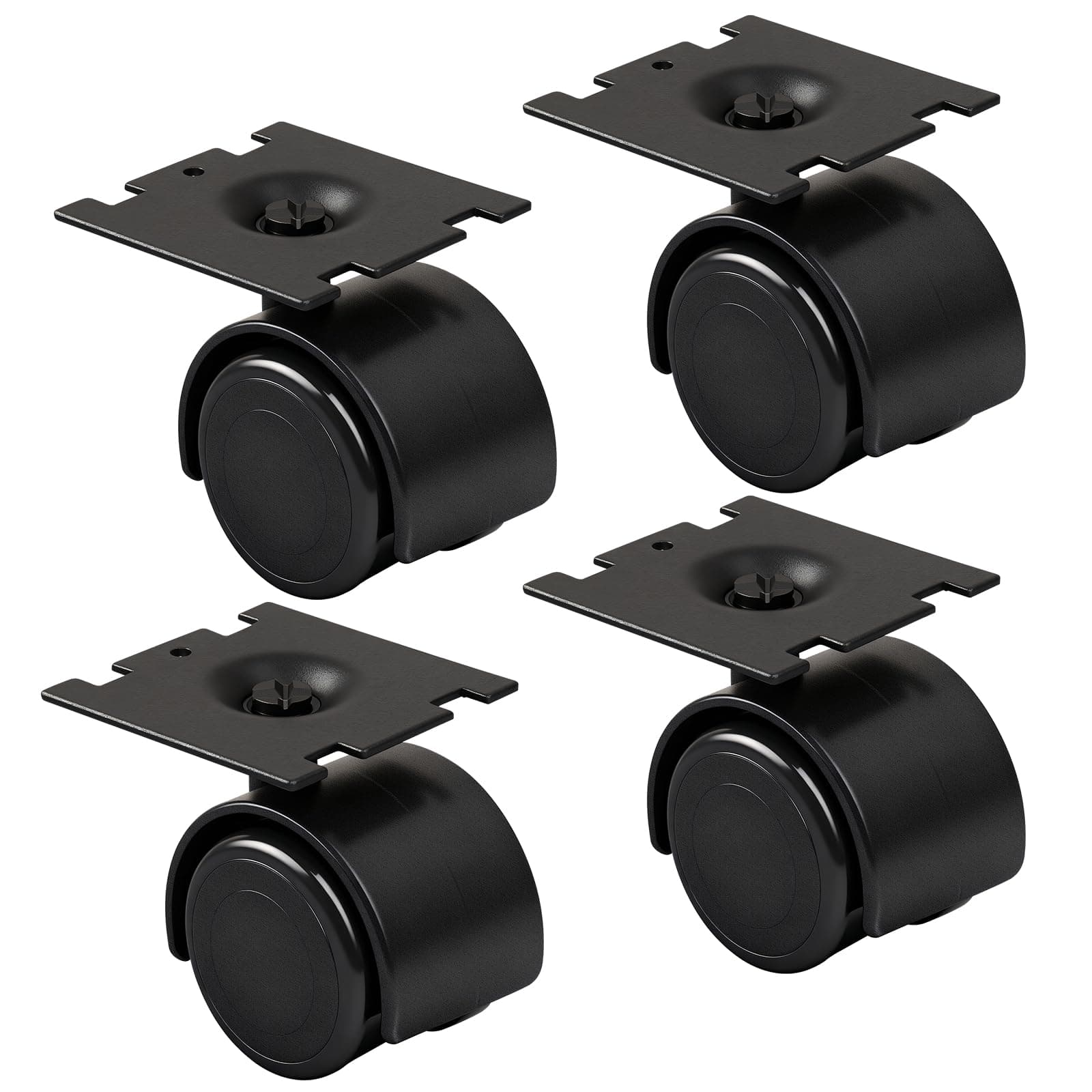 40 mm Wheel/Plate Assembly Compatible with Vacuum D4 D4C SE E E2 Series Vacuum Cleaner Cart Castor Wheels (4 Pack)