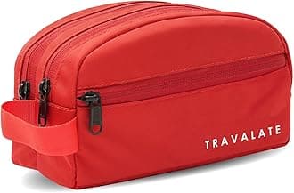 TRAVALATE Polyester Travel Solid 9 Cms Cosmetic Pouch (Two Compartment_TR1371_Red)