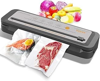 MEGAWISE 2025 Powerful Vacuum Sealer Machine | Compact Design | One-Touch Automatic | Seal in 10-20 Seconds | Dry, Moist, Wet, and Cold Modes | With 10 Vacuum Bags & Built-in Cutter