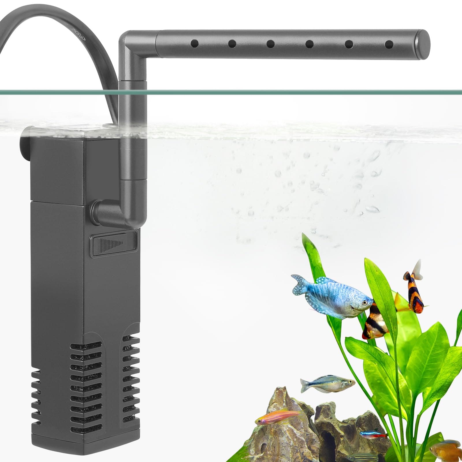 FEDOUR Submersible Aquarium Internal Filter, Filter with Water Pump for Fish Tank up to 35 Gallon (for 3-20 gallon)