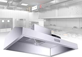 Commercial Stainless Steel Kitchen Restaurant Duty Exhaust Hood Range Hood For Kitchen Large Suction Top Wall-mounted Household Exhaust Hoods (Color : 150 * 80 * 45, Size : 680W)