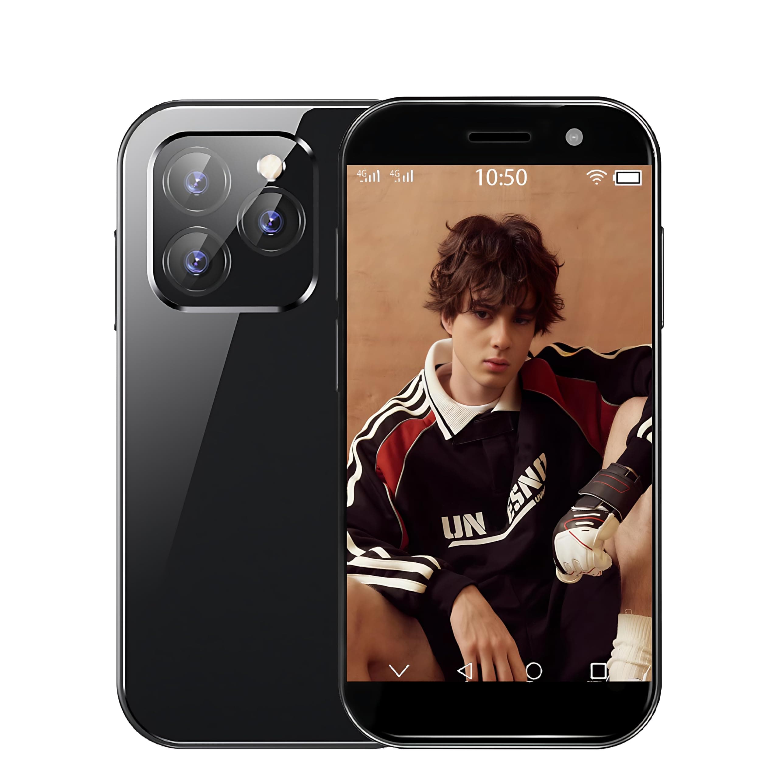 Mini Smartphone 4G Unlocked 3.0 Inch Quad Core Dual Sim Card Face ID 2600mAh Android Kids Small Mobile Phone Students Pocket Premium Child Cellphone(Black,3GB+32GB)